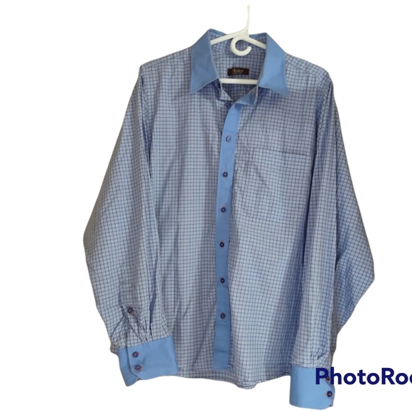 iTailor Button Up Collared Long Sleeve Shirt Small Grid Check Plaid XXL - Picture 1 of 8